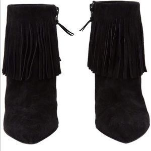 Stuart Weitzman suede booties with fringes